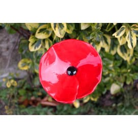 Coquelicot en céramique sur tige diamètre 7 cm