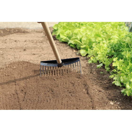 rateau ramasse cailloux pour ratisser terre