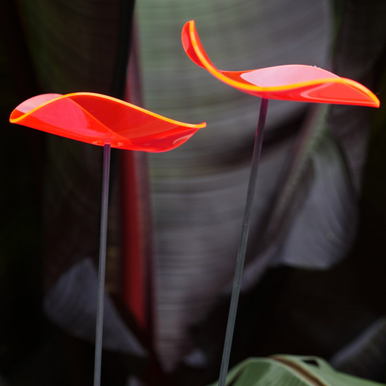 Duo attrape soleil rouge ondulé 120 cm