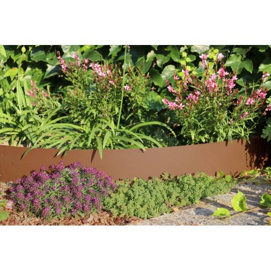 Déco de jardin en fer rouillé, avec pierre, 240 cm