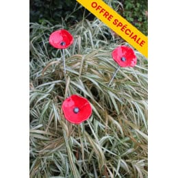 Coquelicot en céramique sur tige diamètre 7 cm
