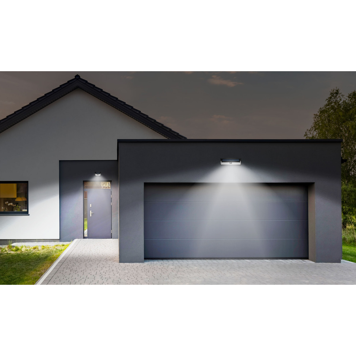 Solaire Lumiere Exterieur Applique Murale Luminaire LED 3 Têtes