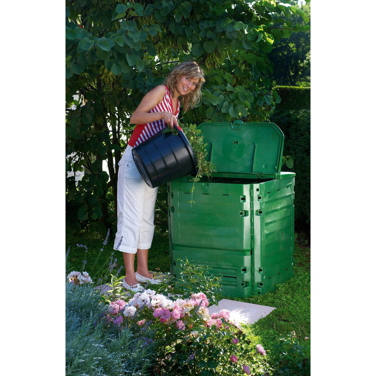 Bacs à Compost de Jardin Poubelle à Compost extérieure Portable, Poubelle à  compostage Robuste, système de compostage de Jardin, boîte à Compost de  Ferme for Feuilles et Herbe, Facile à Installer (Si 