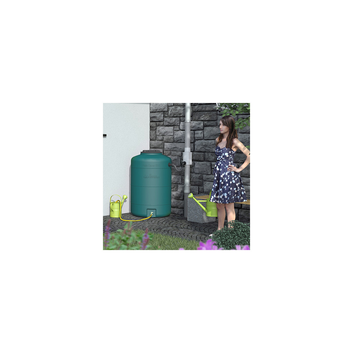 Récupérateur d'eau de pluie BELLIJARDIN Cubique anthracite 1000 L