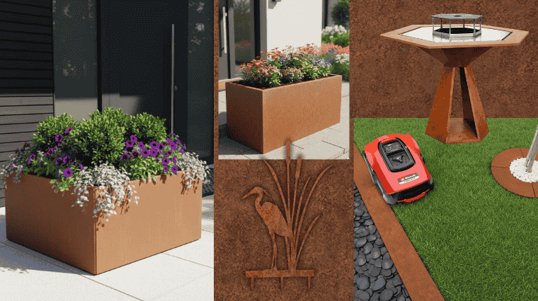 L'acier corten au jardin : bordures, bacs et déco extérieure...