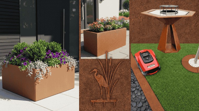 L'acier corten au jardin : bordures, bacs et déco extérieure...